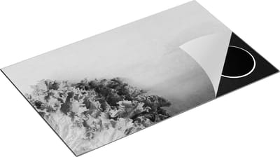 Chefcare Inductie Beschermer Groene Sla op Grijze Marmer - Zwart Wit - 85x52 cm - Afdekplaat Inductie - Kookplaat Beschermer - Inductie Mat