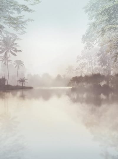 Fotobehang Tropical Lake - Meerkleurig - 2,80m X 200cm