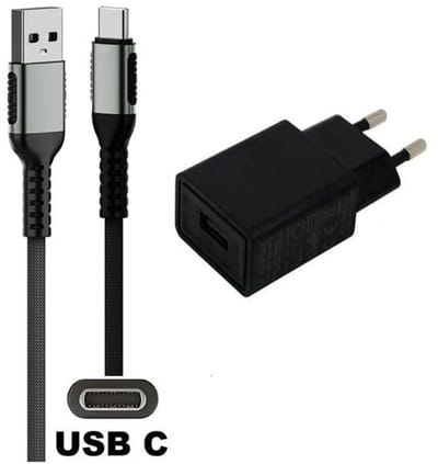 OneOne 2A lader + 0,25m sterke USB C kabel. TUV / GS 100% veilig. Standaard oplader adapter past op Samsung Galaxy A02s, A03s, A04, A05s, A13, A23, A52s, A21s, F06, Galaxy Note 7, Note 8, Note 9, F41, M33, M23, M35