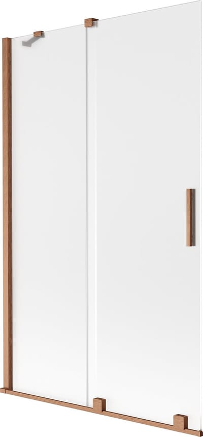 Mexen Velar badwandafscheiding 2-delig schuifbaar 110 x 150 cm, ijsbloem, geborsteld koper - 896-110-000-31-65
