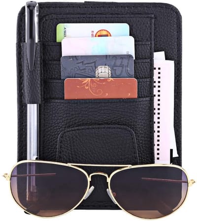 Dailygoods- Auto Organizer Lederen - Auto Vuilbak - Auto Organizer Achterbank - Auto Organizer Bekerhouder - Kaart Opslag - Brilclip Houder - Auto Opbergtas