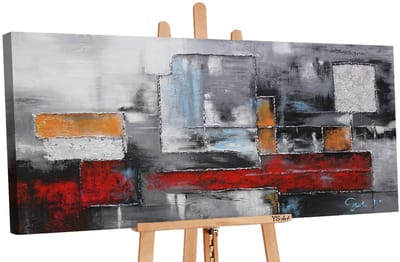 Canvas schilderij groot handgeschilderd ultramarijn II blauw abstract – YS-Art Gallery – Luxe wanddecoratie voor woonkamer – Modern schilderij voor slaapkamer en kantoor