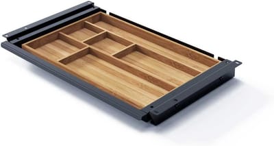 Onderbouwlade - Bureau lade - Werkplek organiseren - Met bamboe inzetstuk - ca. 425 x 265 x 37 cm - zwart