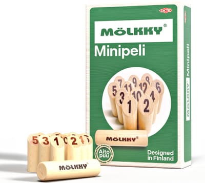 Tactic Mölkky Mini – Vang- en Werpspel - Origineel Fins Houten Werpspel In Mini Formaat – Duurzaam Berkenhout – Met Gratis Score-App