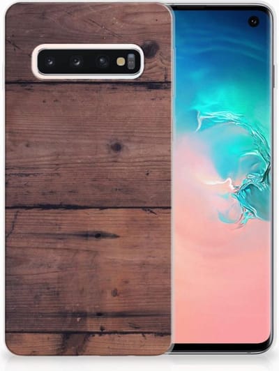 Samsung Galaxy S10 Bumper Hoesje Old Wood