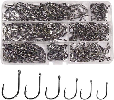 SnelShoppen - 300PCS Combinatie Zeewater en Zoetwater Militaire Carbon Staal Vissen Haken - Ultra Scherp, Duurzaam, Corrosiebestendig, Voor Alle Visse