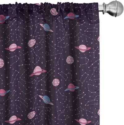 ABAKUHAUS Gordijnen – Platz Constellaties Saturnus – 2x75x225 cm – Multicolor