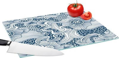 Glazen Snijplank - 39x28 - Patroon - Bloemen - Botanisch - Snijplanken Glas