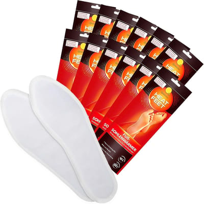 Dailygoods- Voetwarmers 12 Paar - Eenmalige Warmtezolen - Uniseks Schoenwarmers - Flexibel en Dun - 10 Uur Warmte - 25 cm x 8 cm