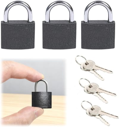 Hangsloten - Set van 3 stuks - Compact en Duurzaam - Roestbestendig - 25mm Breed - Geschikt voor Bagage, Kasten en Fitnesssloten
