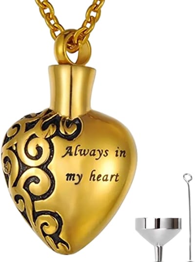 Luxe Ashanger - met Ketting (55 cm) - Voor As, Haren of Parfum - Assieraad - As Ketting - Gedenksieraad - Urn - As Hanger - Incl. As vuller en Opbergzakje - Always Gold