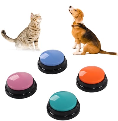 Dog Talking Buttons Set van 4 – Opneembare Spraakknoppen 30 Seconden – Voor Honden en Katten – Huisdier Training