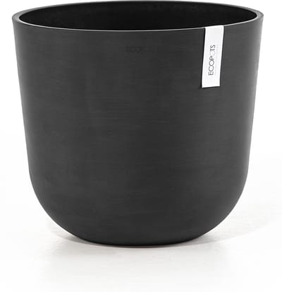 Ecopots Oslo 35 - Dark Grey - Ø35 x H30,5 cm - Ronde donkergrijze bloempot
