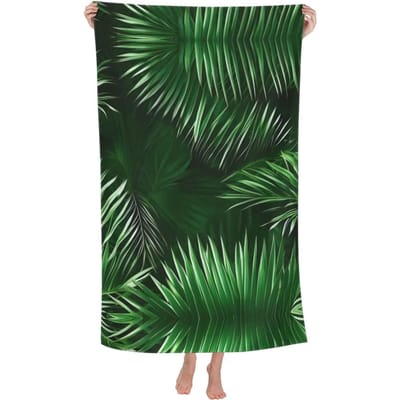 Palmbladeren Strandlaken Microvezel Zandvrij Tropische Handdoeken Voor Volwassenen Kinderen Sneldrogend Absorberend Zacht Zwembad Reis Zwemhanddoek 50x100cm(20x40in)