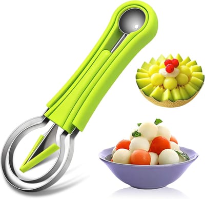 Daity Watermeloenlepelset - 3-in-1 fruitsnijder - watermeloenlepel - fruitlepel - fruitsnijgereedschap