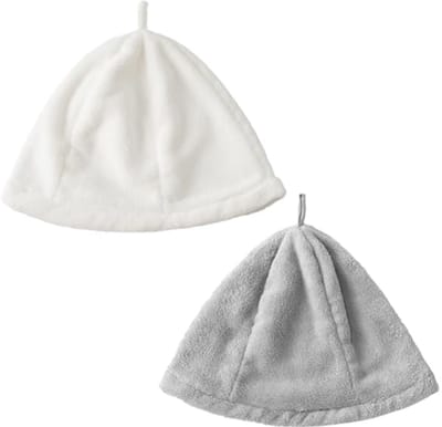 Set van 2 saunahoeden van koraalfleece - Zwart-witte sauna-accessoires voor een comfortabele sauna-ervaring