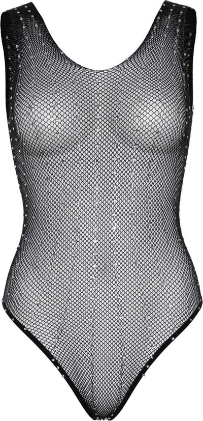 Rhinestone fishnet bodysuit