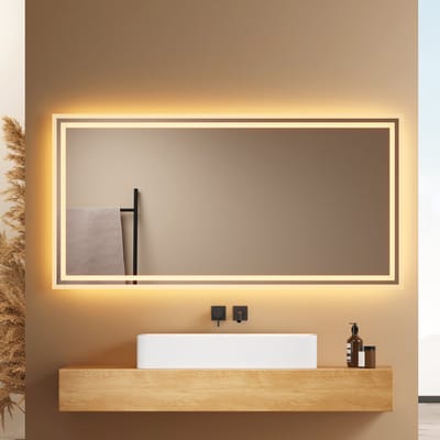 EMKE Spiegel met Verlichting - 3000K/6500K - Mechanische Knop - 60x120 cm - Anti Condens - Badkamerspiegel Mechanisch