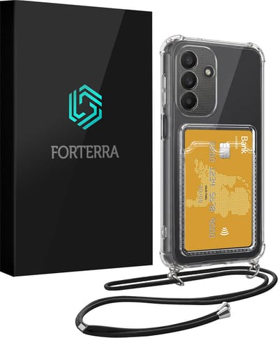 Hoesje Geschikt voor Samsung A27 Pashouder Case Siliconen Hoes Met Koord - Hoes Geschikt voor Samsung Galaxy A27 Met Telefoonkoord Hoesje Back Cover Met Pasjeshouder - Transparant