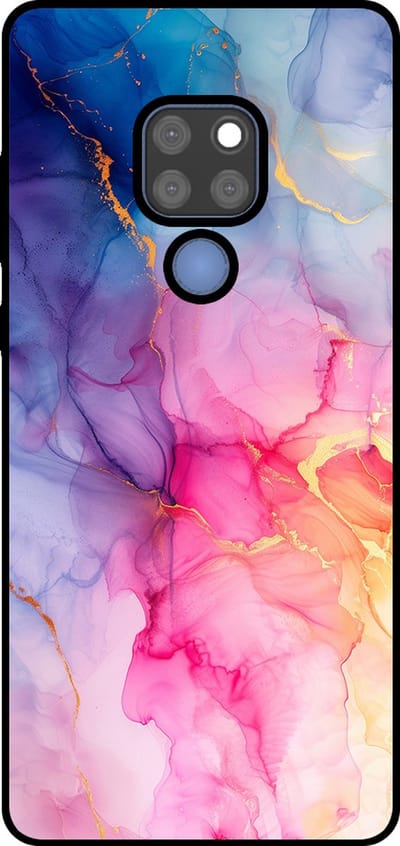 Smartphonica Telefoonhoesje Geschikt voor Huawei Mate 20 met marmer opdruk - TPU backcover case marble design - Regenboog geschikt voor Huawei Mate 20