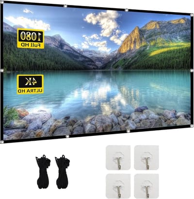 Projectiescherm - Filmscherm - Thuisbioscoop creëren - Kreukvrij en wasbaar - 60 inch - Wit