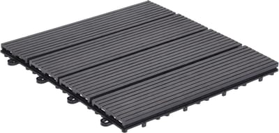 Vloertegels Set - Buitentegels Tuintegels - Terras Aanleggen - 4-punts Kliksysteem - 30x30cm 6 Stuks - Donkergrijs
