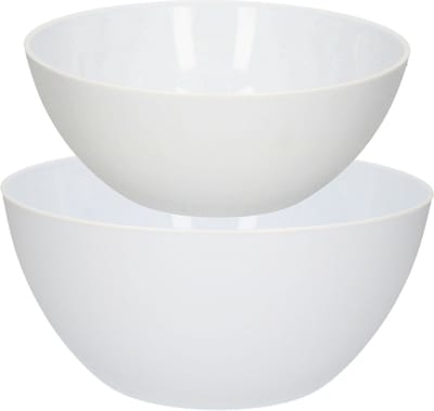 Plasticforte voedsel serveer schalen set - 4x stuks - kunststof - wit