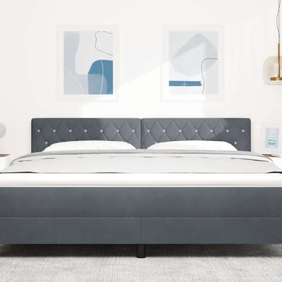vidaXL - Hoofdbord - Donkergrijs - 180 - cm - Fluweel