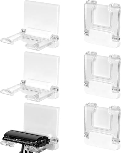 Set van 6 Vouwbare Plug Haken, Adhesieve Haak voor Scheerapparaat, Handdoek, Telefoon, Sleutels en Keukenaccessoires (Wit)