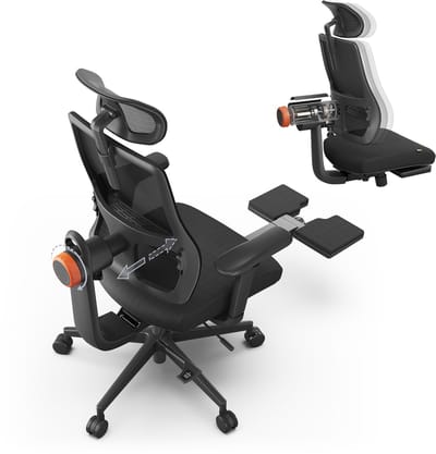 Newtral MAGICH-BP Ergonomische Bureaustoel met Voetensteun - 4D-verstelbare Armleuningen - Verstelbare Rugleuninghoogte- 96°-136° Kantelfunctie - Verstelling van de zitdiepte - Zwart