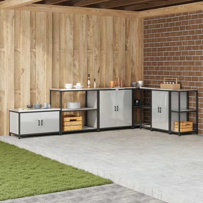 vidaXL - Keukenplankeenheid - HATTEM - Zilverkleurig - 90 - x - 50 - x - 92 - cm - Staal