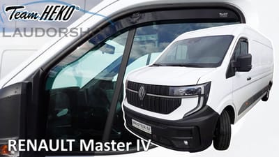 Zijwindschermen tbv Renault Master type4 - model vanaf 2024 donker getint - Team Heko windschermen raamspoilers