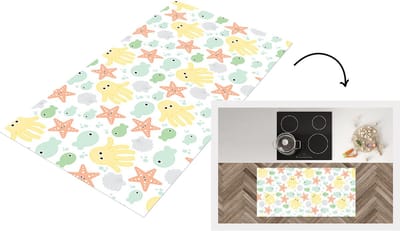 Keukenloper - Loper keuken - Zeedieren - Baby - Schelpen - 120x60 cm - Keukenloper vinyl