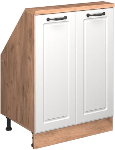 Vicco R-Line Keukenkast voor schuine wand – 60 cm met 2 deuren Wit landhuis/gouden eik