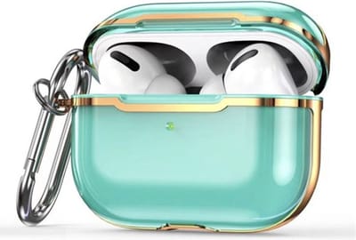 AirPods hoesjes van By Qubix - AirPods Pro / AirPods Pro 2 hoesje - TPU - Split series - Groen + Goud (transparant) Airpods Pro Case Hoesje voor