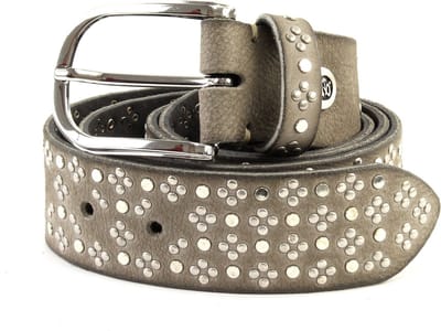 b.belt Leren Riem Nietengürtel W100 Mausgrau Grijs
