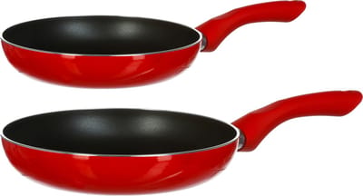 Secret de Gourmet Koekenpannen Milano - D26 en D31 cm - Alle warmtebronnen geschikt - Rood/zwart