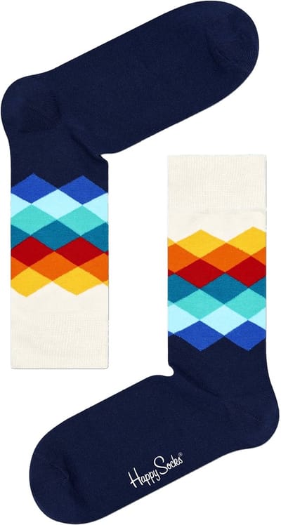 Happy Socks Faded Diamond Sock - unisex sokken - Unisex - Maat: 41 - 46
