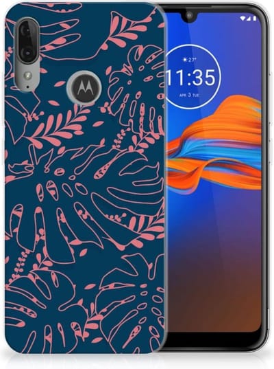 TPU Hoesje voor Motorola Moto E6 Plus TPU Case Palm Leaves