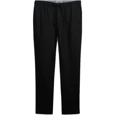 Superdry Merchant Linnen Broek Black Grootte: L