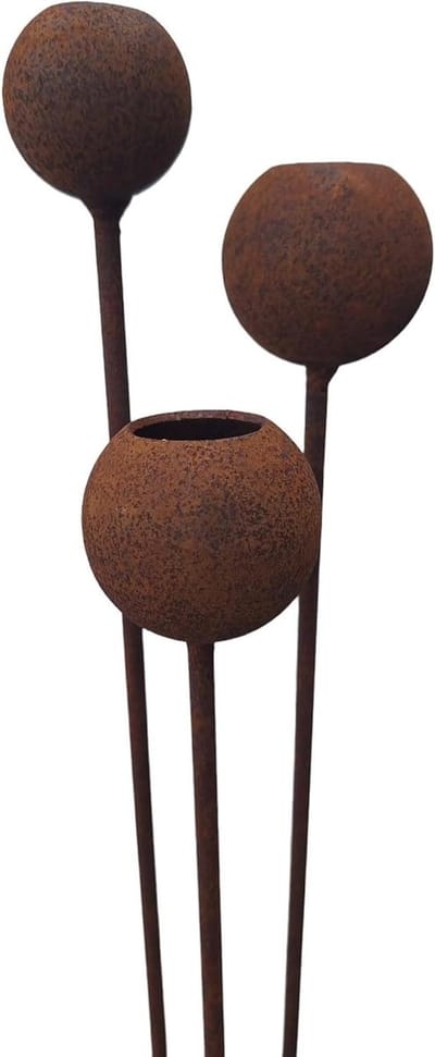 Tuinstekers Zonnehoed - Roestdecoratie Bloem - Tuin Decoreren - Natuurlijke Patina - 75 cm - Roestkleur