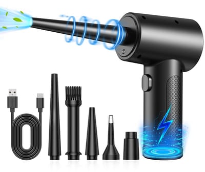 Air Duster Draadloos - 5 opzetstukken - Compressed air - stofreiniger - Air duster - Oplaadbaar 6000mAh - 51.000 RPM - Perslucht - Compressed Air - Zwart