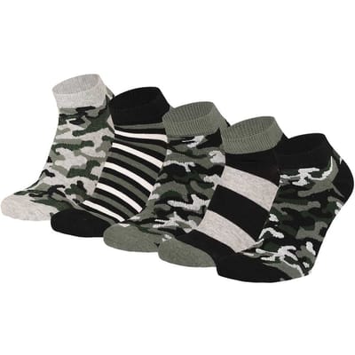 Apollo - Jongens sneakersokken - Grijs/Zwart -10-Pak - Maat 23/26 - Enkelsokken jongens - Sneakersokken kinderen