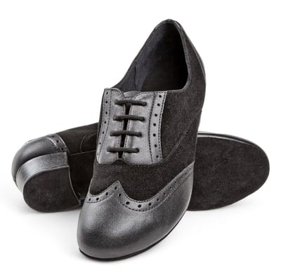 Comfortabele Dames Trainers dansschoenen - Diamant 063 - 029 - 070 - Docent dansschoenen - Lange dans trainingen - Leder & Suede - Suede zool - Vetersluiting - Comfortabel - Tango, Salsa, Ballroom, Latin - Diamant - Zwart - 38.5