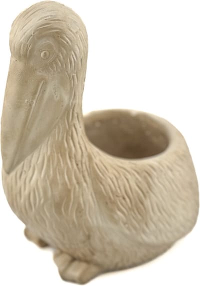 HomeBound by KY | Aardewerk tray vogel beige | plantenbak voor binnen | 13x10,5x17cm | beige plantenbakje