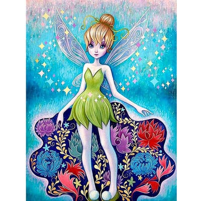 5D DIY Diamond Painting  vlinderfee  3D Borduurkruissteek cadeau Home Decor 20X30CM blue