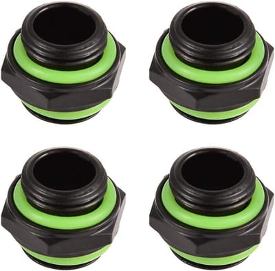 Adapter voor Computer Waterkoelsysteem - Messing Draad Fitting Hex Connector - 4 Stuks - G1/4 - Zwart en Zilver - Hoge Kwaliteit - Voor PC Waterkoeling