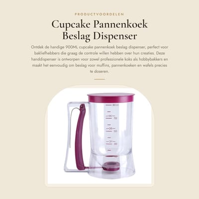 Dailygoods- Maatbeker 900ML - Handdispenser - Transparant - Voedselveilig Plastic - Bakken - Duidelijke Kalibratie - Beslagdispenser