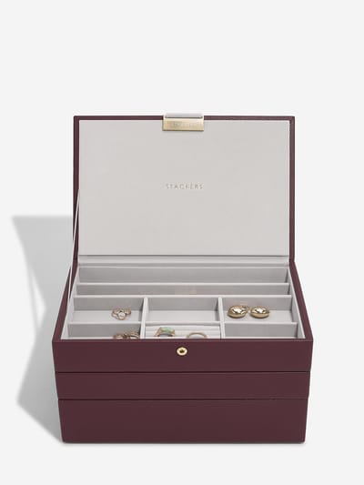 STACKERS BORDEAUX - Sieradendoos - Juwelendoos - Sieradenhouder - Sieraden Organizer