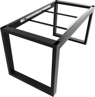 MetaloPro Tafelonderstel Eta Split - Zwart Metalen Uitschuifbaar Frame Voor Eet- En Werktafels In Moderne Huishoudens En Kantoren - 140x70x72cm